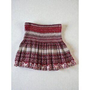 LOVE SAM Striped Smocked Drop Waist Skirt Size Medium